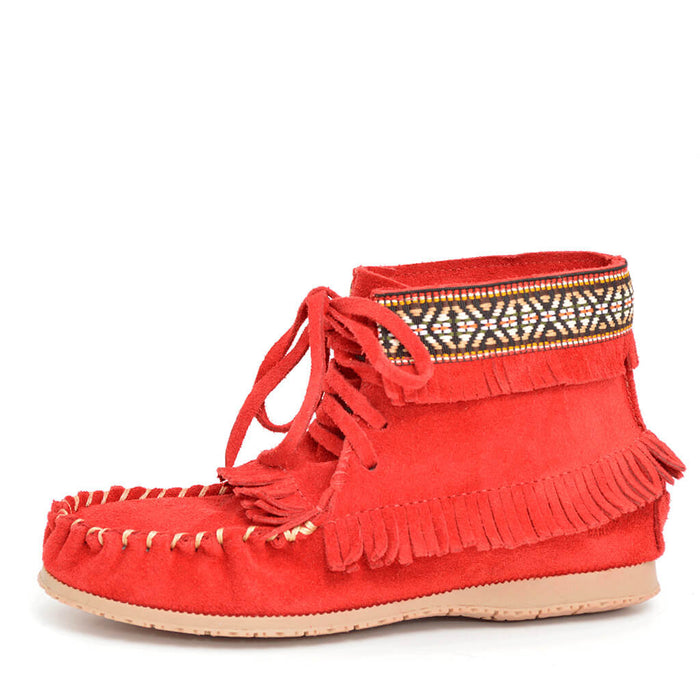 Moccasin for Women Calgary - Red-R20