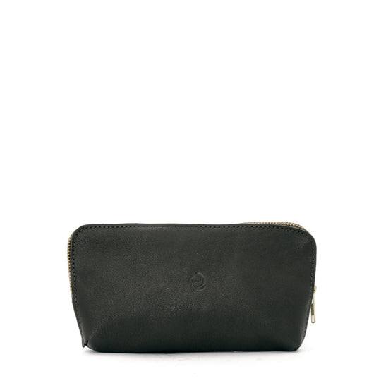Pochette à maquillage en cuir Noir