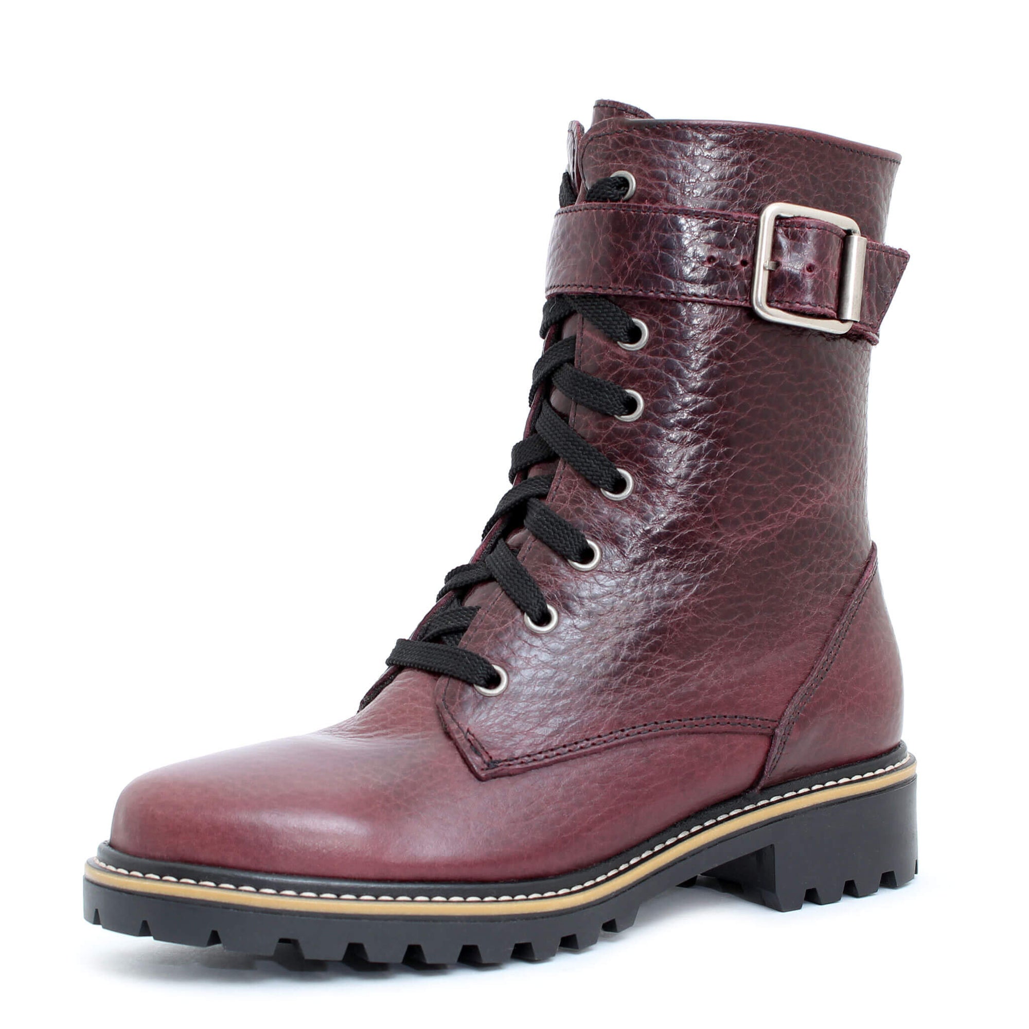 Rismart Bottes Motard Femme Cuir Mi-Mollet - Chaussures Combat Classiques Élégantes Et Résistantes
